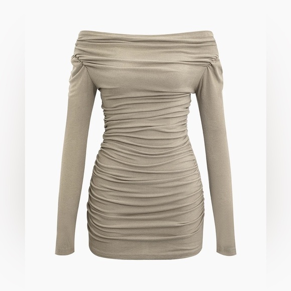 NWT Micas off shoulder ruched mini dress or top Size Medium festival - Picture 1 of 10